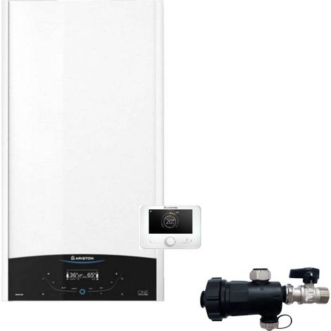 Ariston Caldaia a Condensazione Genus One+ Net 30 kW Metano/Gpl Wi-Fi Completa Di Kit Fumi WiFi Classe A+ Defangatore Omaggio KIT COASSIALE