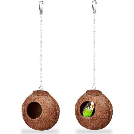 Set di 2 casette per uccelli in cocco (1/5)