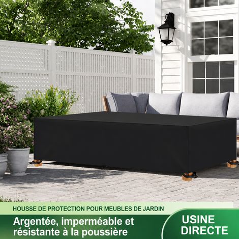 Housse de protection pour mobilier de jardin en tissu Oxford 420D noir 180 x 120 x 74 cm 180 120 74 200 g – Livraison gratuite (1/5)