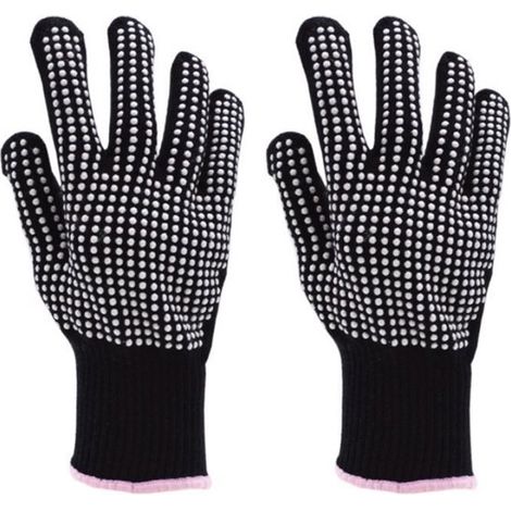 Paar hitzebeständige Handschuhe mit rutschfesten Silikonnoppen Arbeitshandschuhe Hitzebeständige Handschuhe für Friseursalons 24 x 15 cm Hitzesch (1/5)