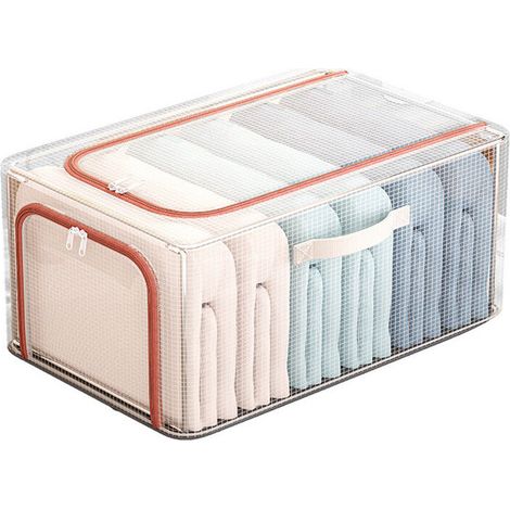 Armoire de grande capacité avec poches cousues, armoire en PVC, boîte de rangement pliable multicouche (1/4)