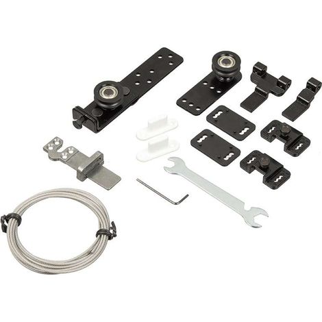 Cyclingcolors – Kit d'ouverture progressive pour porte coulissante 1,35m – Fixation armoire – Synchronisation fluide – Pour espaces restreints (1/2)
