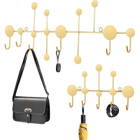 Ganci appendiabiti, set di 2 moderni attaccapanni da parete, ganci appendiabiti per ingresso, ganci e pioli per la casa, ideali per ingresso, camera da letto, bagno, cucina (1/5)