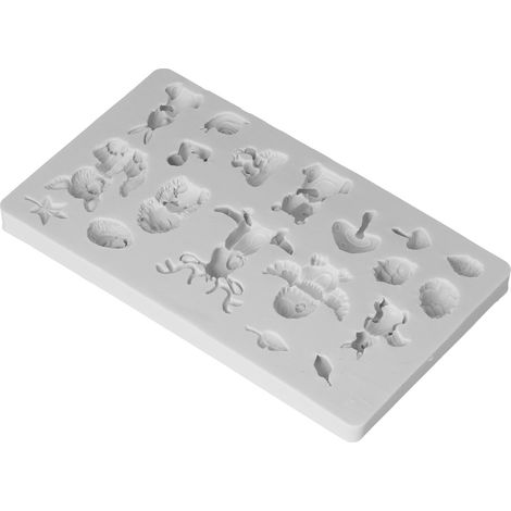 Moule en silicone gris forêt animaux cartoon pour gâteau, embossage fondant, décor pâtisserie, moule à modeler, 1 pièce, usage professionnel et amateur (1/5)