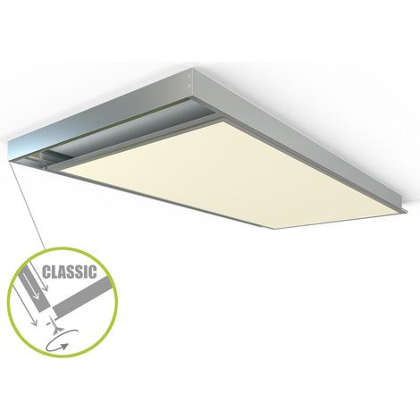 LED Panel Aufbaurahmen Classic 120x60cm silber Aufputz Montagerahmen (1/5)