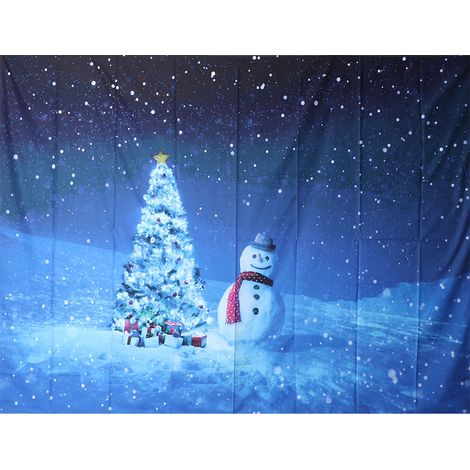 Tapis mural décoratif hivernal scène de neige Noël 200x150cm, tapisserie murale en tissu pour maison, décoration de Noël