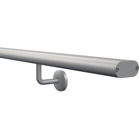 INGA - Wandhandlauf-Set aus eloxiertem Aluminium + Stützen (1/5)