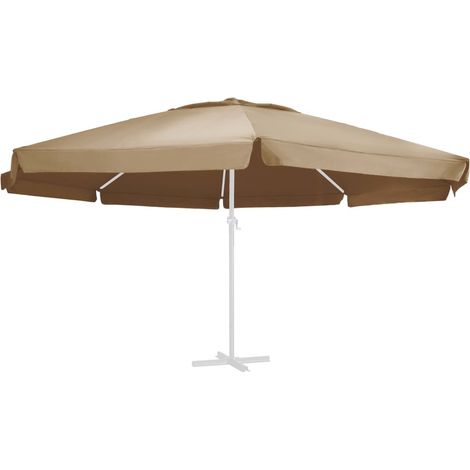 Tissu de remplacement pour parasol d'extérieur Taupe 600 cm (1/4)