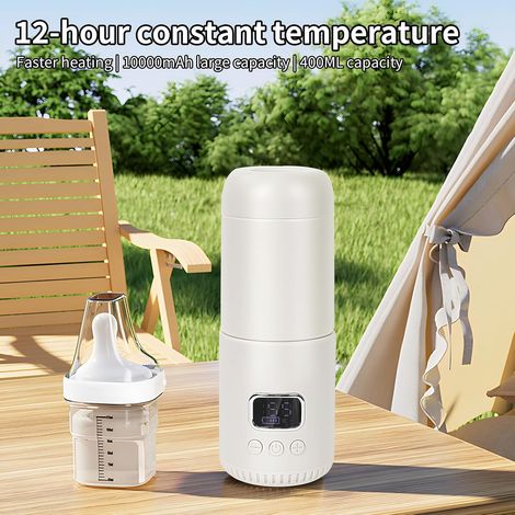 Scaldabiberon portatile wireless, scaldabiberon da 400 ml, temperatura regolabile da 37°C a 55°C, ideale per i viaggi (1/4)