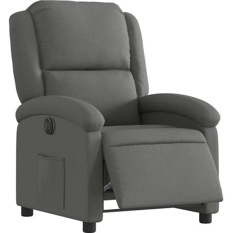 vidaXL Poltrona Elettrica Reclinabile Grigio Scuro in Tessuto