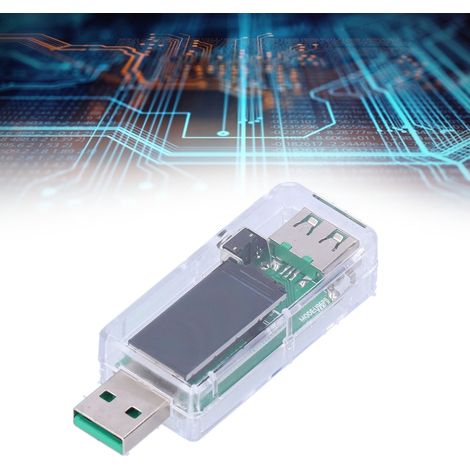 Schnellladeprotokolltester für Handy-Ladegeräte, digitales Wattmeter, Amperemeter und Voltmeter, USB-Tester, transparent (1/5)