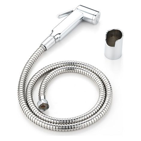 KIT DOCCETTA SHUT-OFF CON SUPPORTO A MURO E FLESSIBILE- Cromo- DH- pezzi 1 (1/2)