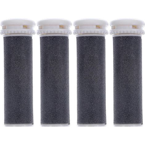 Set mit 4 extra großen Ersatzwalzenköpfen für elektrische Fußfeilen – 5 x 1,5 cm – Schwarz (1/4)