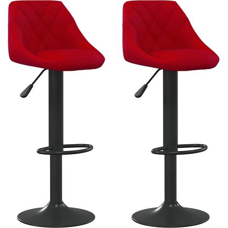 Maison Exclusive - Sgabelli da Bar 2 pz Rosso Vino in Velluto (1/5)