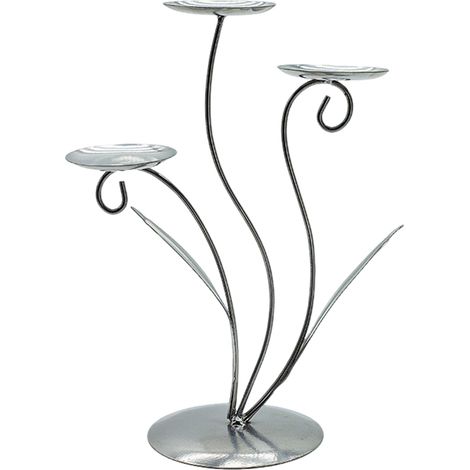 Décoration Intérieure Fer Forgé L25310-S Ensemble Bougeoirs Tulipe et Mangeoires Oiseaux Style Rustique (1/5)