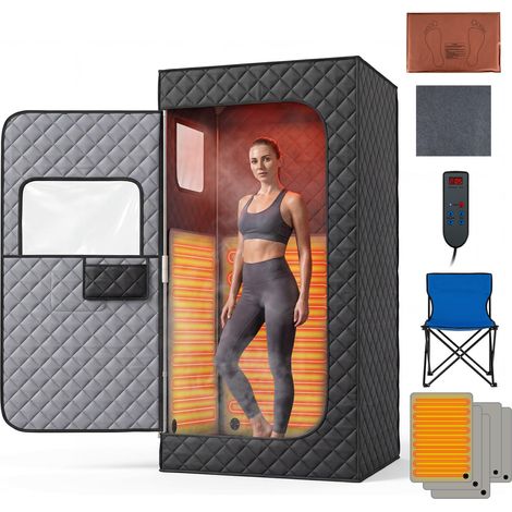 COSTWAY Sauna a Vapore Portatile con Sedia Pieghevole (90 x 90 x 180 cm) (1/5)
