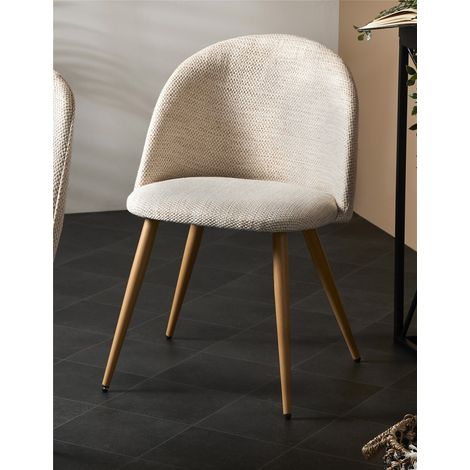 Chaise Egina Natur avec pieds en bois 51 x 51 x 75 cm (1/5)