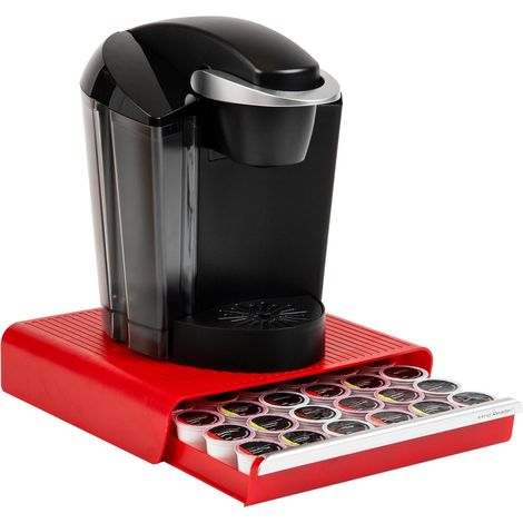 Organiseur de tiroir pour 36 dosettes de café, rouge (1/5)