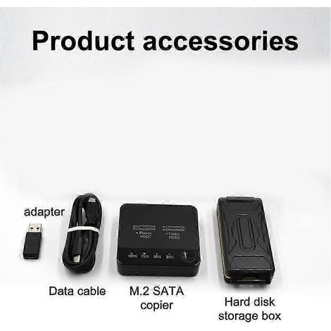 Duplicateur M.2 SATA Boîtier SSD double baie M.2 SATA Station d'accueil pour disque dur externe avec fonction de clonage (1/5)