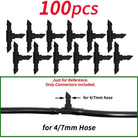 (G-100PCS) Supports de tige fixes à crochet en C de 6,35 mm (1/4") pour tuyau de 4/7 mm, pots de fleurs, système d'irrigation goutte à goutte, serres et serres. (1/4)