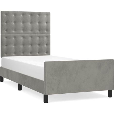 Maison Exclusive - Giroletto senza Materasso Grigio Chiaro 80x200 cm Velluto (1/5)
