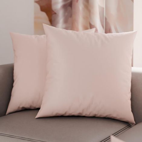Lot de 2 Taies d'oreiller de Lit 65x65 cm, Housses de Coussin Unies Couleur Rose Poudré Clair, Taie Oreiller 100% Microfibre Hypoallergénique, Fabriqué en Italie (1/3)