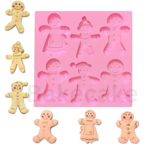 Moule en silicone en forme de bonhomme en pain d'épice, pour un usage domestique et l'organisation de la cuisine.-AquaForge