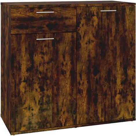 Aparador madera contrachapada roble ahumado 80x36x75 cm vidaXL