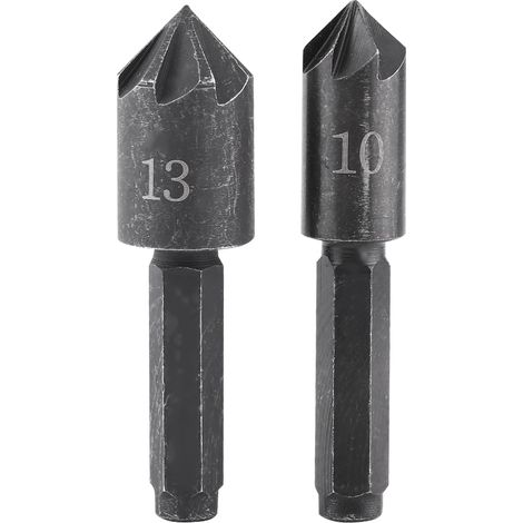 2 Stück 7-schneidige 82-Grad-Senkbohrer mit 1/4"-Sechskantschaft aus hochkohlenstoffhaltigem Stahl (1/5)