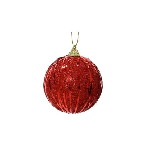 Sfera Natalizia Total Red glitter e paillettes (1/2)