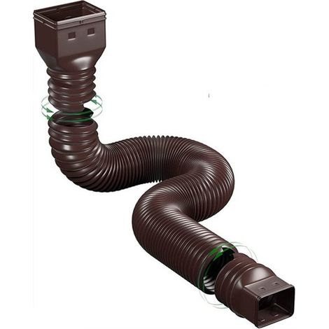 1 juego de extensión flexible para canaleta de lluvia, extensión de bajante, conector para canaleta, drenaje de agua de lluvia, color marrón (1/4)