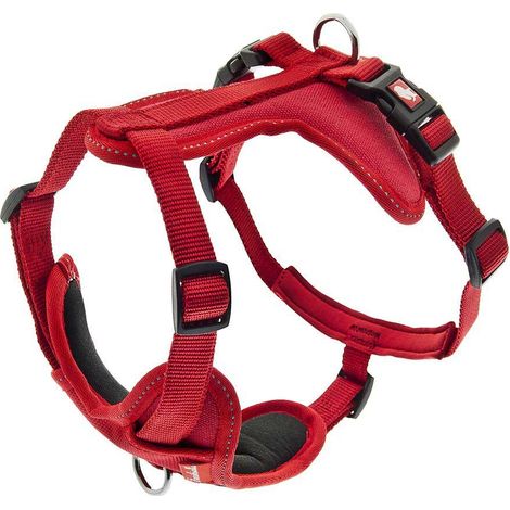 Pettorina regolabile in nylon con rinforzi imbottiti modello Cesare per cani: 1,5 x 29-34 cm - Rosso