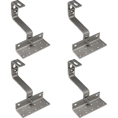 Lot de 4 crochets de toit A2 réglables sur 3 positions en acier inoxydable V2A PV photovoltaïque Montage solaire Panneau solaire Support de toit (1/5)