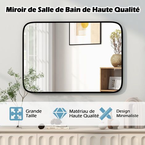 Rectangle Bathroom Mirror with Shatter-Proof Film and Expansion Screws (1/5)