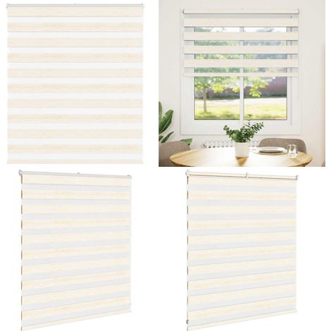 vidaXL Zebrarollo Marmorbeige 125x100cm Stoffbreite 120,9 cm Polyester (1/5)