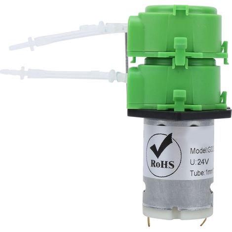 Pompe à eau péristaltique doseuse à double tête pour micro-circulation de liquide, tube de 3 mm, 24 V CC (1/5)