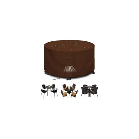 Telo impermeabile per mobili da giardino, copertura per tavolo da giardino con rete di ventilazione, copertura rotonda per sedia a sdraio da giardino, 420D, tovaglia protettiva UV, marrone (185x110 cm (1/4)