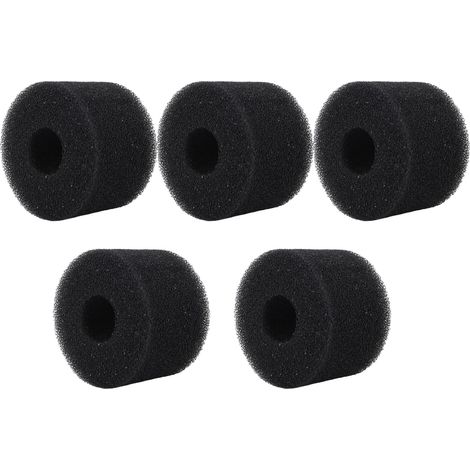5 pièces éponges filtration piscine mousse PU noires réutilisables lavables cylindriques mousse filtre pompe piscine (1/5)