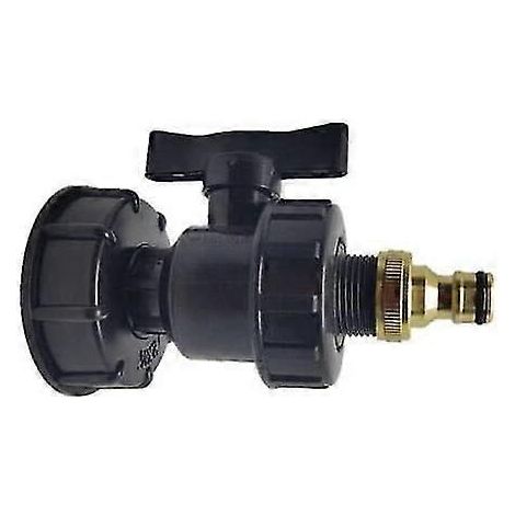 Adaptateur IBC, raccords de réservoir - Kits de raccords d'eau pour sortie de tuyau cannelé (s60 X 6 + vanne + raccord 3/4") (1/5)