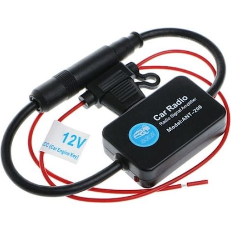 Antenne amplificateur radio auto, 12V, FM/AM, Negru/rosu (1/5)