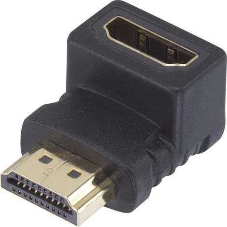 HDMI Adattatore [1x Spina HDMI - 1x Presa HDMI] Angolato verso l'alto a 90° contatti connettore dorati SpeaKa Professio