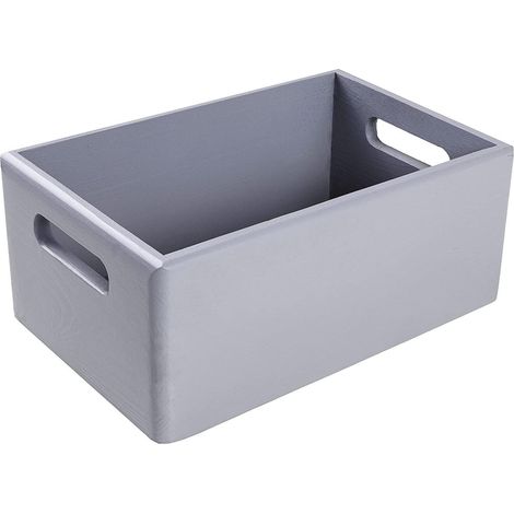 Cassetta Legno Con Manici 30x20x13 cm - Grigia