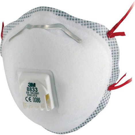 Masque de protection respiratoire 8833 SA FFP3/V NRD avec vanne 80 Unités (Par 80)