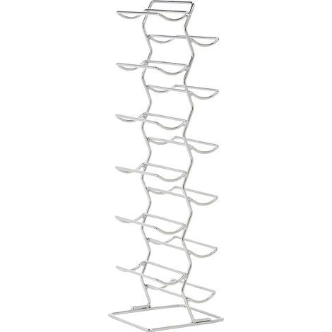 1 - Casier à bouteilles - Rangement vin - Design moderne chromé - Pour cuisine et cave - Chromé - 35x20x40cm (1/5)