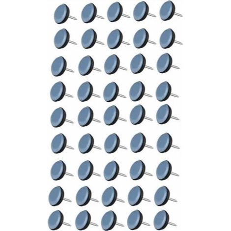 (19mm) 50 Pieces Round Nail-On Teflon Chair Glides, Teflon Furniture Glides, Chair Glides with Nails, Felt Chair Glides
