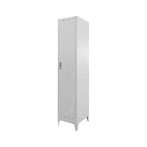 Armoire de bureau 1 porte 2 compartiments métal gris Brook (1/5)