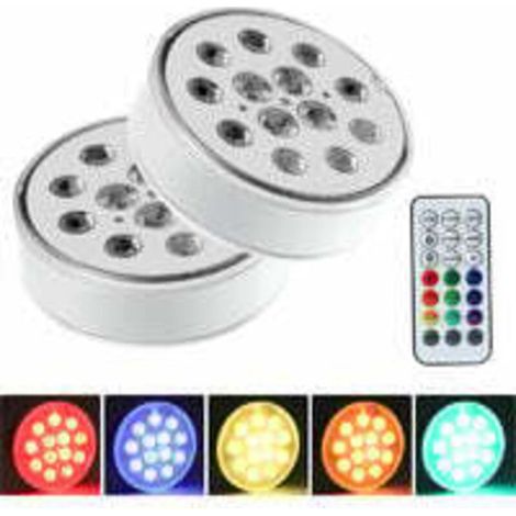 LED-Poolleuchten, 2 Stück, IP68, wasserdicht, 16 RGB-Farben, mit RF-Fernbedienung und Poollicht zur Wandmontage für Aquarien/Badewanne/Vase/Pool/Teiche, STOL