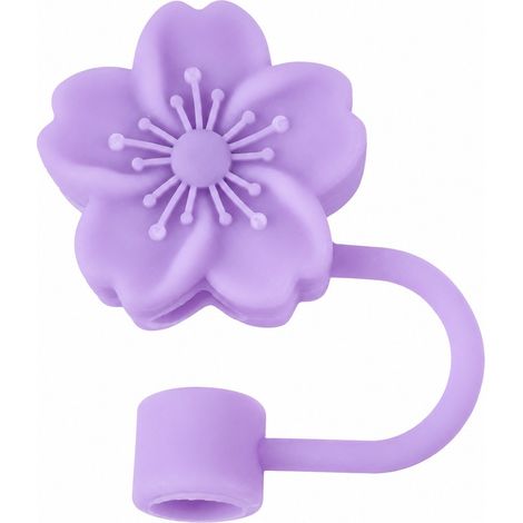 Bouchon anti-poussière Stanley pour paille de 10 mm, couvercle de paille fleuri pour tasse, PVC, lot de 8 pièces, motif bégonia violet 8 mm (1/4)
