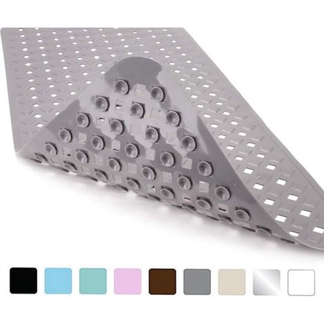 Tappetino antiscivolo per vasca da bagno - [88 x 40 cm] 100% senza BPA - Tappetino antiscivolo per vasca da bagno - Resistente alla muffa - Lavabile in lavatrice - Bianco brillante (1/5)