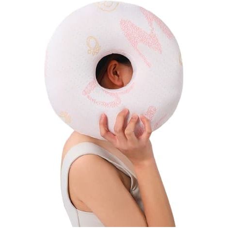Oreiller orthopédique/Oreiller en microfibre ultra-douce, oreiller perforé, fibre de bambou, oreiller pour dormeurs latéraux avec ouvertures pour les oreilles, confortable et respectueux des oreilles- (1/5)